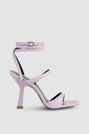 Patrizia Pepe Heeled Sandal With Green Leather Sole Viola | 60DHKWIFO