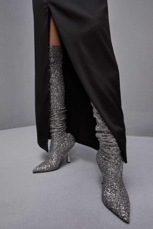 Patrizia Pepe Heeled Sequined Boots S274 | 43PNIOFSY