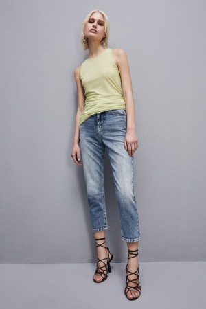 Patrizia Pepe High Waist Denim Pants Blu Chiaro | 43JQCBDNV