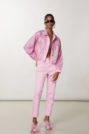 Patrizia Pepe High-waisted Cigarette Pants Rosa | 03SFUYPDM