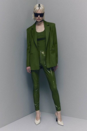 Patrizia Pepe High-waisted Faux Leather Leggings Verdi | 41MEVGUXF