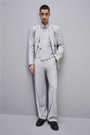 Patrizia Pepe High-waisted Pants In Cool Wool Grigie | 16XSZMOAK
