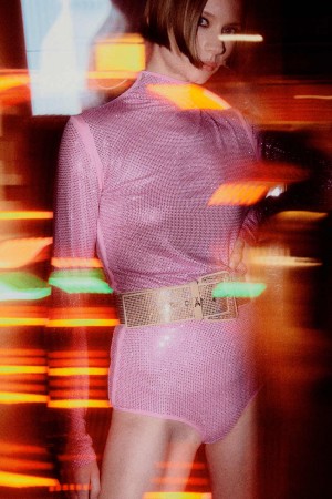 Patrizia Pepe Jersey Sweater With Rhinestones Rosa | 46LUGDOMR