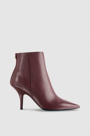 Patrizia Pepe Leather Ankle Boots Viola | 71LQNUXPS
