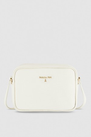 Patrizia Pepe Leather Camera Bag With Inside Pocket Beige | 32PVRENSD
