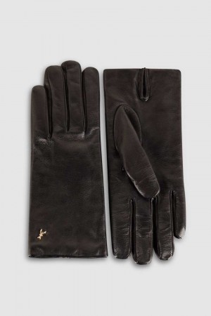 Patrizia Pepe Leather Gloves Nere | 12YMASJXN
