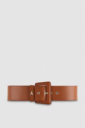 Patrizia Pepe Leather High-waisted Belt Marroni | 87GZOYSTM