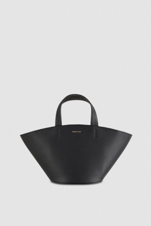 Patrizia Pepe Leather Shopping Bag With Handles Nere | 80PIEAHBF
