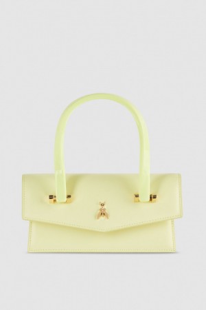 Patrizia Pepe Leather Shoulder Bag With Snap Closure Gialle | 09REIOFHL