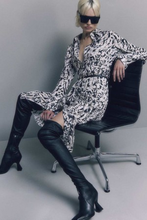Patrizia Pepe Long Sleeved Shirt In Georgette Nere | 45HTUQNJA