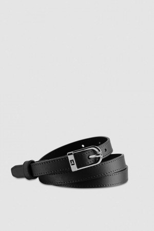 Patrizia Pepe Low-waist Smooth Leather Belt Nere | 94IEJQZUH