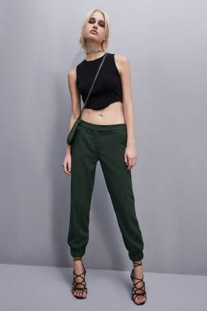 Patrizia Pepe Low-waisted Crepe Jogger Pants Verdi | 30YIQCUTD