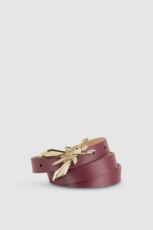 Patrizia Pepe Low-waisted Leather Belt Viola | 39BJXSAQL