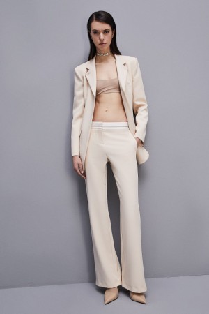 Patrizia Pepe Low-waisted Pants In Comfort Fabric Beige | 28ACRVWUX