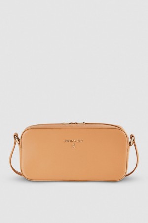 Patrizia Pepe Medium Graphic Case Shoulder Bag Beige | 93VGHWPRS