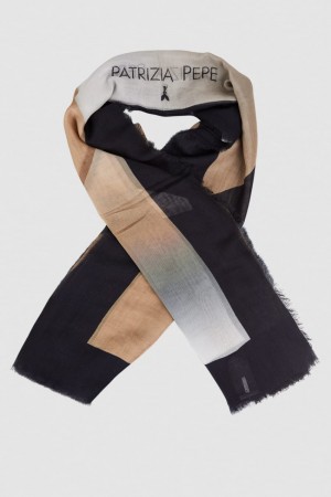 Patrizia Pepe Multi-fly Print Scarf Beige | 05DVFNYUO