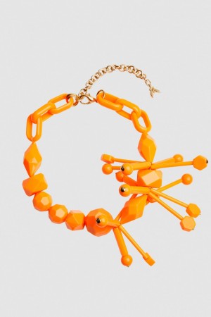 Patrizia Pepe Necklace With Techno Pop Fly Appliqué Arancioni | 70GZWFEPX
