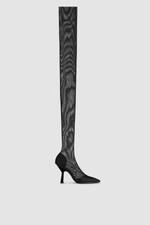 Patrizia Pepe Overknee Boots In Tulle Nere | 95GXQBNLM