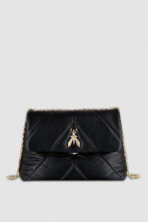 Patrizia Pepe Padded Fly Crossbody Bag Nere | 84HDNBEAI