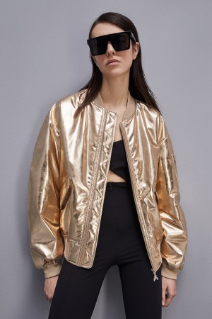 Patrizia Pepe Padded Over Bomber Jacket Oro | 18BELGKXQ
