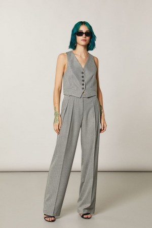 Patrizia Pepe Patterned Viscose Vest Grigie | 06OYGIJDW