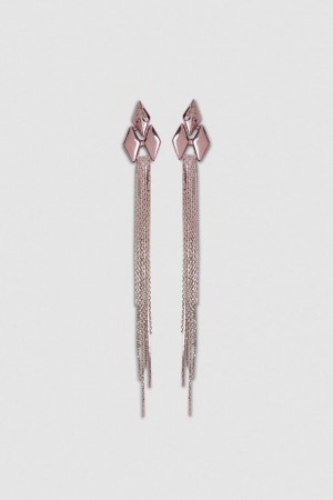 Patrizia Pepe Pendant Earrings With Micro Fly Links And Metal Fringing Rosa | 68YKEBACH