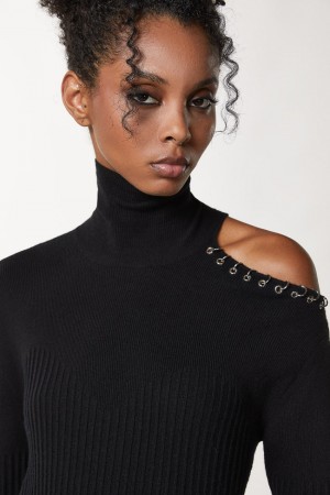 Patrizia Pepe Piercing Cut-out Sweater Nere | 08PVLGHBJ