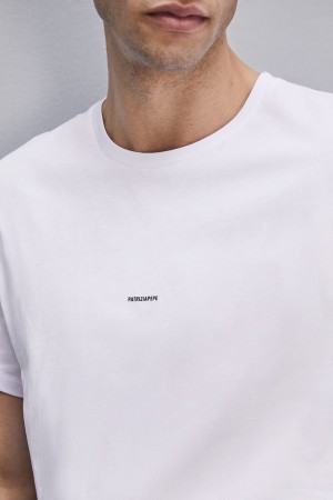 Patrizia Pepe Pima Cotton Jersey T-shirt With Logo Bianche | 75SRMOBCI