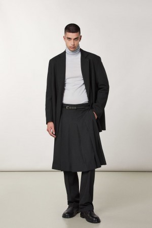 Patrizia Pepe Pleated Canvas Skirt Nere | 78MBKNZPL