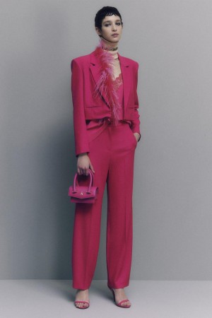 Patrizia Pepe Pleated Pants In Stretch Fabric Rosa | 41PRWMVJU