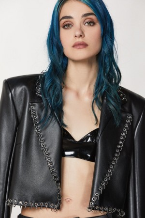 Patrizia Pepe Post Punk Cropped Jacket Nere | 93IRPENWT