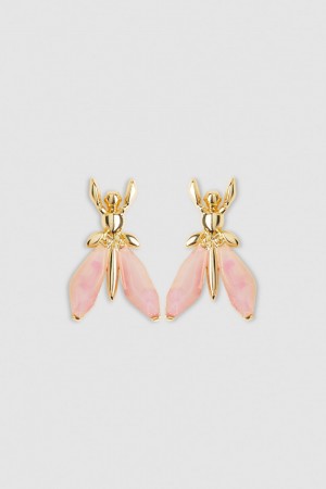 Patrizia Pepe Precious Fly Earrings With Stones Rosa | 97GHXSLKQ