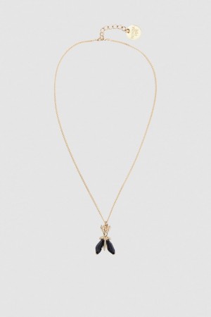 Patrizia Pepe Precious Fly Mini Necklace Nere | 43OIDEYJL