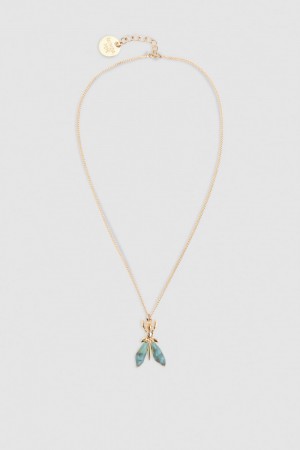 Patrizia Pepe Precious Fly Mini Necklace Verdi | 90VZCPGDI