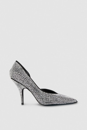 Patrizia Pepe Rhinestone-adorned Suede Pumps Nere | 95VEBOTUF