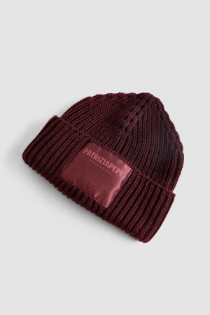 Patrizia Pepe Ribbed Fabric Hat Viola | 86FXLIJMD
