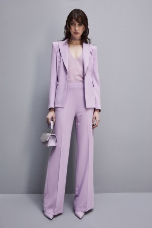 Patrizia Pepe Sablè Crepe Palazzo Pants Viola | 08DXEWZPJ