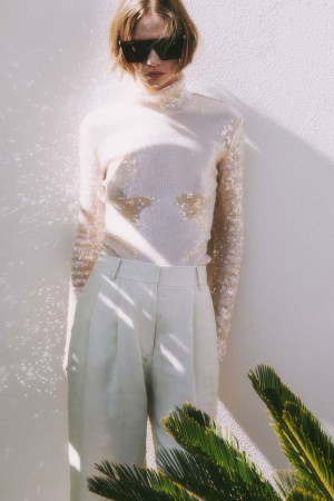 Patrizia Pepe Sequined Body Shirt Beige | 37ZWLHBED