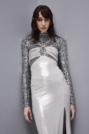 Patrizia Pepe Sequined Body Shirt Grigie | 58ATEIULF