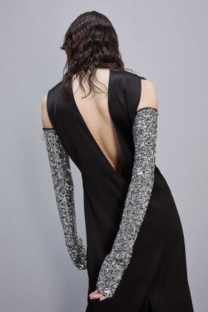 Patrizia Pepe Sequined Sleeves Grigie | 87KCWJQTL