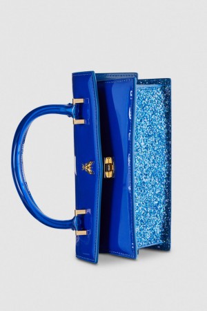 Patrizia Pepe Shoulder Bag In Coated Fabric And Leather Trim Blu Chiaro | 51DRSBHVU