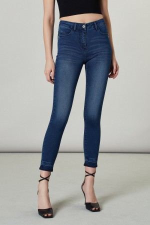 Patrizia Pepe Skinny Jeans Regular Waist Blu | 79ELHONCU