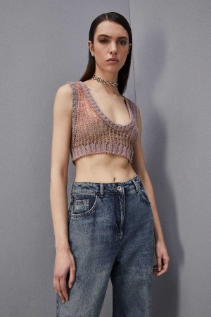 Patrizia Pepe Sleeveless Cropped Top Viola | 71FKHYZGP