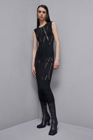 Patrizia Pepe Sleeveless Long Dress Nere | 57LZSINWF