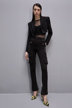 Patrizia Pepe Slim Cargo Pants Nere | 30EOGXKWU