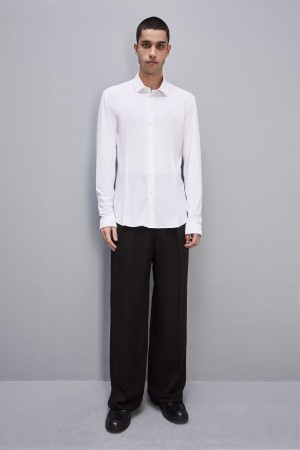 Patrizia Pepe Slim Fit Jersey Shirt Bianche | 45XGNSKAI