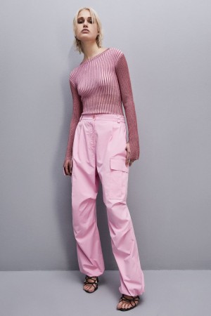 Patrizia Pepe Slim Fit Lurex Sweater Rosa | 38ODZLTMA