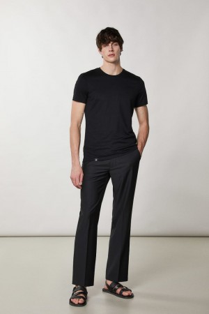Patrizia Pepe Slim Fit T-shirt In Lyocell Jersey And Cotton Nere | 28NHGYSVD