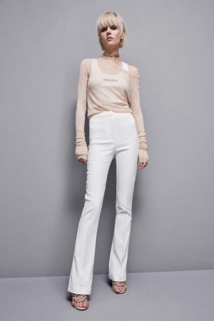 Patrizia Pepe Slim Flare Pants Bianche | 49VLOAJRW