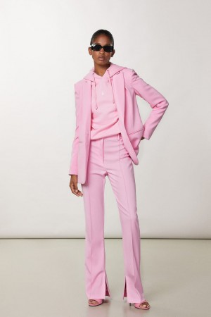 Patrizia Pepe Slim Pants With Side Slit Rosa | 16RVABIXJ